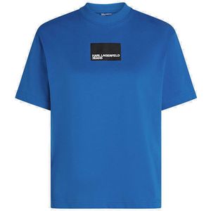 KLJ - Regular Short Sleeve Box Logo Tee - Blauw - 100% Biologisch Katoen