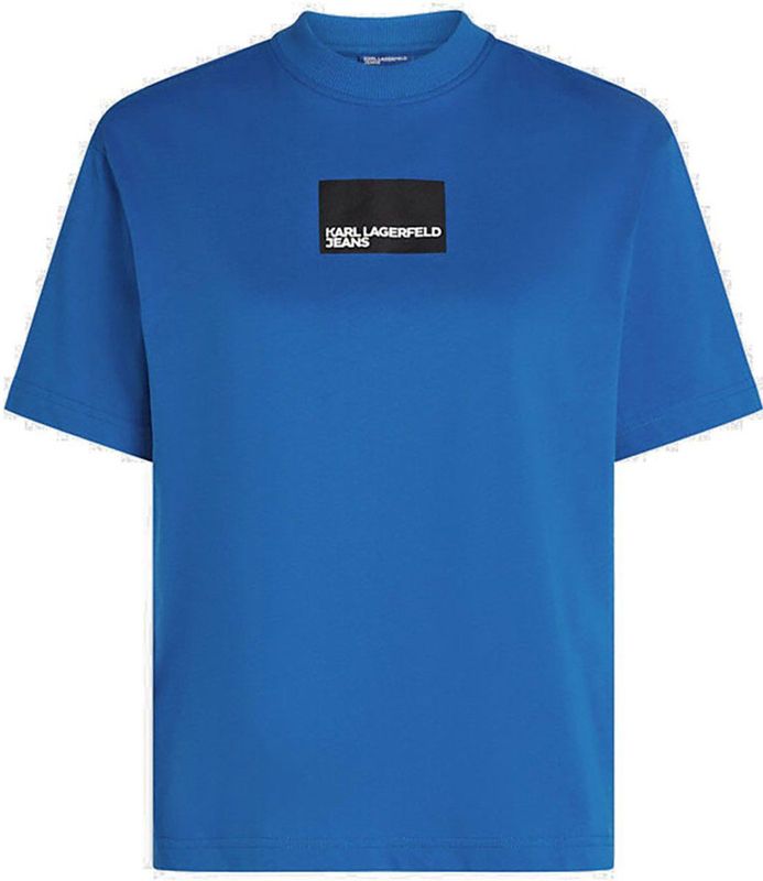 KLJ - Regular Short Sleeve Box Logo Tee - Blauw - 100% Biologisch Katoen