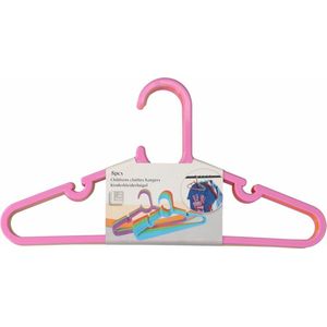 32x Kledinghangers voor kinder/babykleding roze/groen/oranje 29 x 0,2 x 15 cm - Babykleding - Kinderkleding - Hangertjes