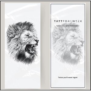 Grote nep tattoo brullende leeuw | Tattoo sleeve voor volwassenen | Blijft 5 dagen zitten | tattforaweek