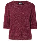 Pieces T-shirt Pcmie Ss O-neck Knit 17160923 Tawny Port Dames Maat - M