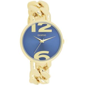 Goudkleurige OOZOO horloge met goudkleurige grove schakelarmband - C11351