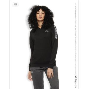 Kappa dames trainingspak - sport pak - tweedelig pak - sweater met capuchon - sportbroek - ZWART en GRIJS maat M