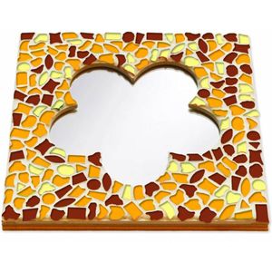 Mozaiek pakket Spiegel Bloem Bruin-Oranje-Geel