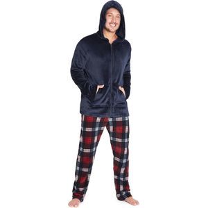 Heren Fleece Pyjama Set met Slim Fit en Hoody