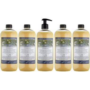 Shampoo Kamille - 1 liter (transparant) - 5 Stuks - met pomp - Voordeelverpakking - Haarverzorging