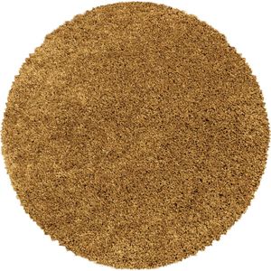 Tapijtenloods Monaco Soft Rond Shaggy Hoogpolig Vloerkleed Goud- 80 CM ROND