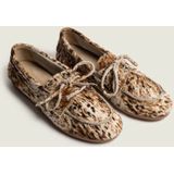 Posa - Boat Loafer Hairy Pony - Veterschoenen - Bruin/Off-White - Ponyhair