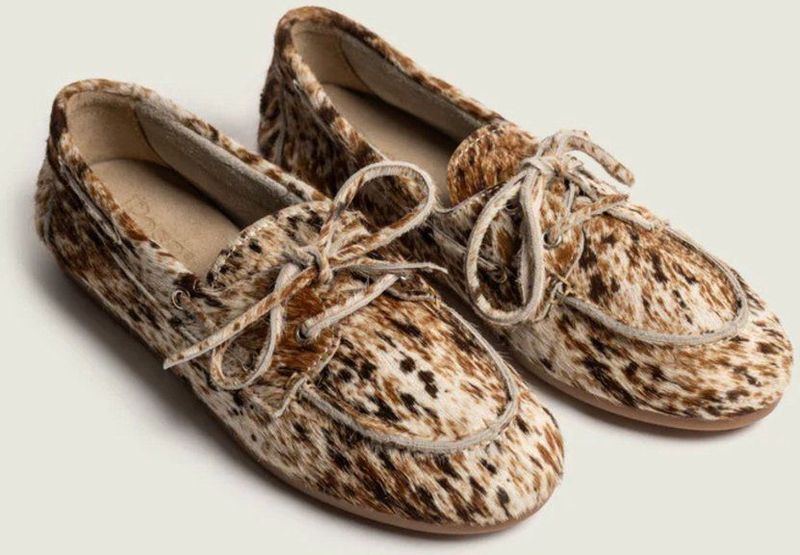 Posa - Boat Loafer Hairy Pony - Veterschoenen - Bruin/Off-White - Ponyhair