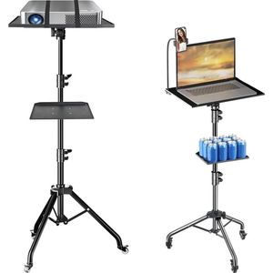 IH Products - Beamer Statief Met Laptop Verdieping – Met 2 Telefoonhouders – Verstelbaar Standaard – Met Wieltjes