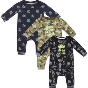Charlie Choe - 3pack - Boxpakjes - slaappakjes - Navy met draken - Camo Bruin Groen - Zwart Piraat - Maat 62