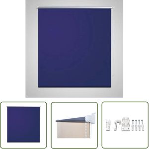 The Living Store Rolgordijn verduisterend 80 x 175 cm marineblauw - Rolgordijnen - Verduisterend Gordijn - Blauw Gordijn - Thermogordijn - Slaapkamer Decoratie