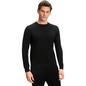 FALKE Basic New Merino Crew Neck elegante klassieker wol trui heren zwart - maat S
