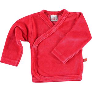 Baby trui overslag biologisch velours rood 50