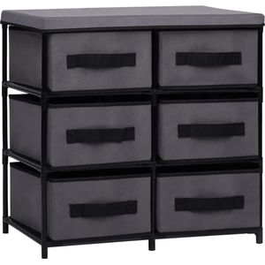 vidaXL - Opbergkast - met - 6 - lades - 55x29x55 - cm - staal - grijs