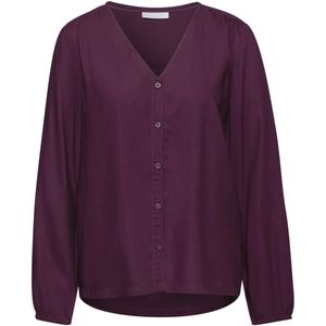 Street One Studio Dames V-hals blouse met knopen in Paars, in size: 34