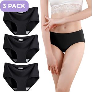 Naadloze Slip voor Dames - Naadloos ondergoed dames - Maat S - Zwart, Wit, Beige - Set van 3 - Ultrazacht - Naadloos ondergoed dames - Seamless ondergoed dames - Invisible string - Naadloze string