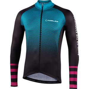 Nalini - Heren - Fietsshirt - Lange Mouwen - Wielrenshirt - Blauw - Zwart - NEW LS STRIPES JERSEY - L