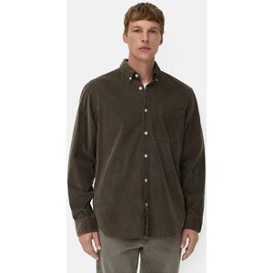 camel active fleXXXactive® overhemd met lange mouwen, button-downkraag en borstzakje - Maat menswear-L - Donkerbruin