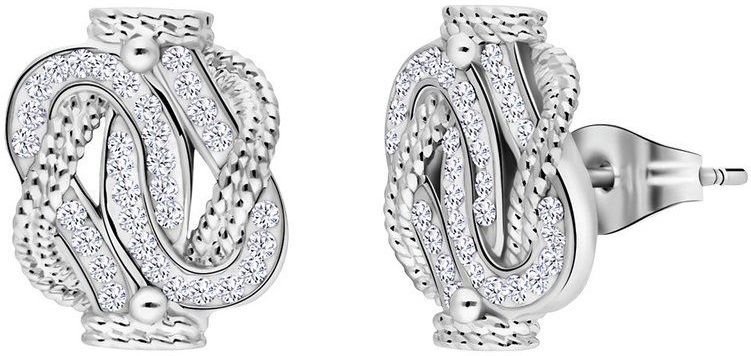 Lucardi Unisex Gerecycled Stalen Oorknoppen Mattenklopper Kristal - Oorbellen - Staal