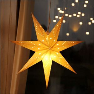 Papieren Led-Ster Voor Ophangen - Lantaarn Decoratie - Diameter 55 Cm - Papieren Ster Voor Thuis - Decoratie Met E14 Ledlamp - Warmwit - Voor Kerstmis - Bruiloft - Feest