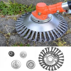 Onkruidborstel 150 x 254 mm voor bosmaaier met 4 adapters - Twist onkruidborstel - Verwijdert moeiteloos onkruid en mos