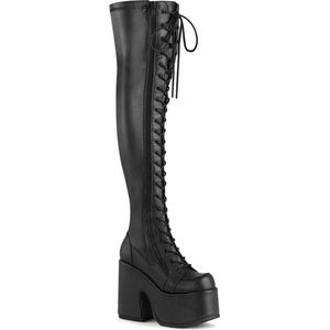 Demonia Kniehoge laarzen -42 Shoes- CAMEL-300 Zwart
