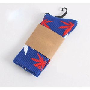 Wiet sokken - Cannabis sokken -  Hemp Leaf Socks - Skate sokken - Rasta sokken – Hennep sokken – Wietsokken - Wiet Grinder - Sokken - Feest Sokken - Blauw/Wit/Rood