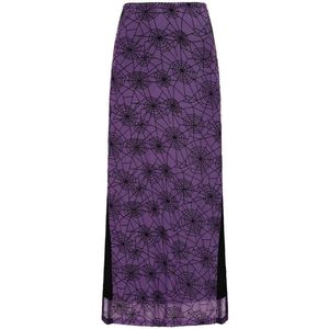 Banned - Seraphina Mesh Lange rok - S - Paars/Zwart