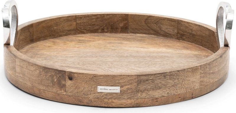Riviera Maison Dienblad Rond - Pretty Hearts Serving Tray - Naturel