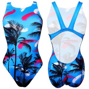 Turbo - Palm - Dames Zwempak - Blauw - 1 stuk