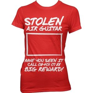 Hybris Stolen Air Guitar! Girly Tee Damen T-Shirt Red-XL