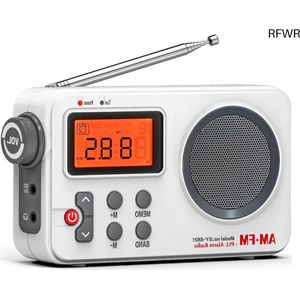 RFWR® Draagbare AM/FM Radio met Groot Display en Wekkerfunctie