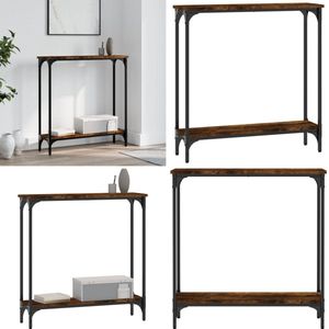 vidaXL Wandtafel 75x22,5x75 cm bewerkt hout gerookt eikenkleurig - Wandtafel - Wandtafels - Bijzettafel - Console Tafel