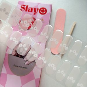 Slayo© - Gellak Stickers - French Flowers - Nagelstickers - Gel Nail Wrap - Nail Art Stickers - Nail Art - Gellak Nagels - Gel Nagel Stickers - LED/UV lamp nodig