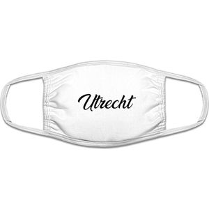 Utrecht mondkapje | gezichtsmasker | bescherming | bedrukt | logo | Wit mondmasker van katoen, uitwasbaar & herbruikbaar. Geschikt voor OV