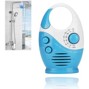 Waterdichte doucheradio, Multifunctionele draagbare AM/FM-radio met haak, ingebouwde luidspreker, op batterijen werkende radio voor badkamer, keuken en buitengebruik Dagelijks waterdicht - Cyslmuk®