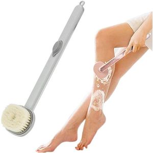 Lange handgreep badborstel - afneembare rugborstel - lichaamsborstel - doucheborstel - rugschrobber - peelingborstel met douchegelhouder