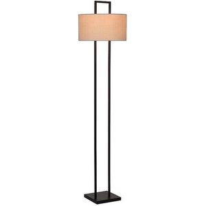 Atmooz - Vloerlamp Belford - Staande Lamp - Stalamp - Woonkamer - Zwart en witte kap - Hoogte 168cm - Metaal