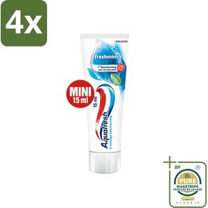 Aquafresh Freshmint 3in1 Mini 15 ml - Voordeelverpakking - 4 stuks - Freshmint - Fluoride