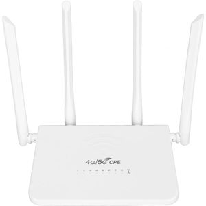 4G LTE Draadloze Router met Simkaartsleuf, 300 Mbps Mobiele Wifi-hotspot Ontgrendelen met 4 5dBi-antennes voor Reisbureau (EU-stekker)