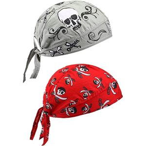 Set van 2 modieuze tulbandhoeden - casual en sport - ademend en sneldrogend - wielersport - Grijs S/M .