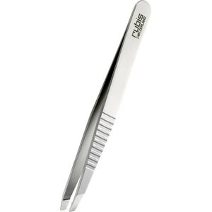 Rubis epileer pincet voor wenkbrauwen - schuin, antislip - professioneel pincet uit RVS met schuine punt - ProGrip