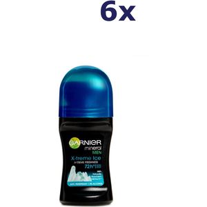 6x Garnier Roll On 50ml For Men Xtreme Ice Deodorant