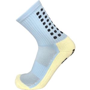 Gripsokken voetbal lichtblauw - sportsokken - grip - one size - anti blaren - compressie - prestatieverhogend - tennis - hardlopen - handbal - sporten - fitness - tennissokken