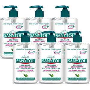 Sanytol Handgel 250 ml – Desinfecterende Handgel zonder spoelen – voor schone en frisse handen – 6 stuks