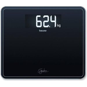 Personenweegschaal met XXL-display en glazen weegplateau - Zwart