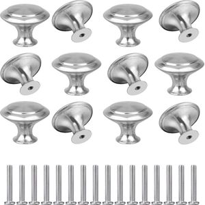 meubelknoppen 12 stuks Ronde Knop Handgrepen，Roestvrij staal vintage kastdeurknoppen voor Garderobekast Hardware
