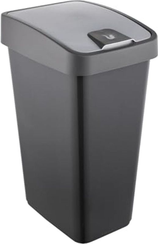 keeper Premium afvalbak met klapdeksel, Soft Touch, 45 l, 40 x 30 x 61,5 cm, magne, grijs (grafiet)