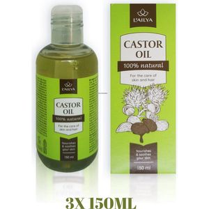 Castorolie 100% Natuurlijk - Voor Huid en Haar - Natural Castor Oil - 3X 150 ML - Voordeelverpakking